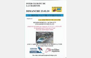 INTER CLUB FFC à CHARMANT DEPART 14H30