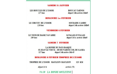 DEBUT DE LA SAISON SUR ROUTE EN NOUVELLE AQUITAINE