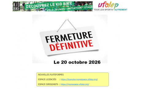FERMETURE SPORDEV et NOUVEAU ESPACE UFOLEP